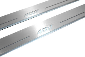 Illuminated LED Door Sill Tread Plates Peugeot 4007 2007-2012 Car Sill With Logo 4007 With 4007 Logo Peugeot Led Door Sills opdesign