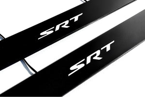 Dodge Durango III 2011+ Illuminated Matte Sill Plates with logo SRT Dodge Led Door Sills PRO opdesign