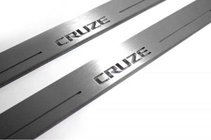Chevrolet Cruze II 2016+ LED Door Sills Illuminated Scuff Cruze Logo Stainless Steel Entry Guards