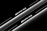 stainless steel LED door sill plates for Mercedes C W213 Coupe 2016+ with AMG logo