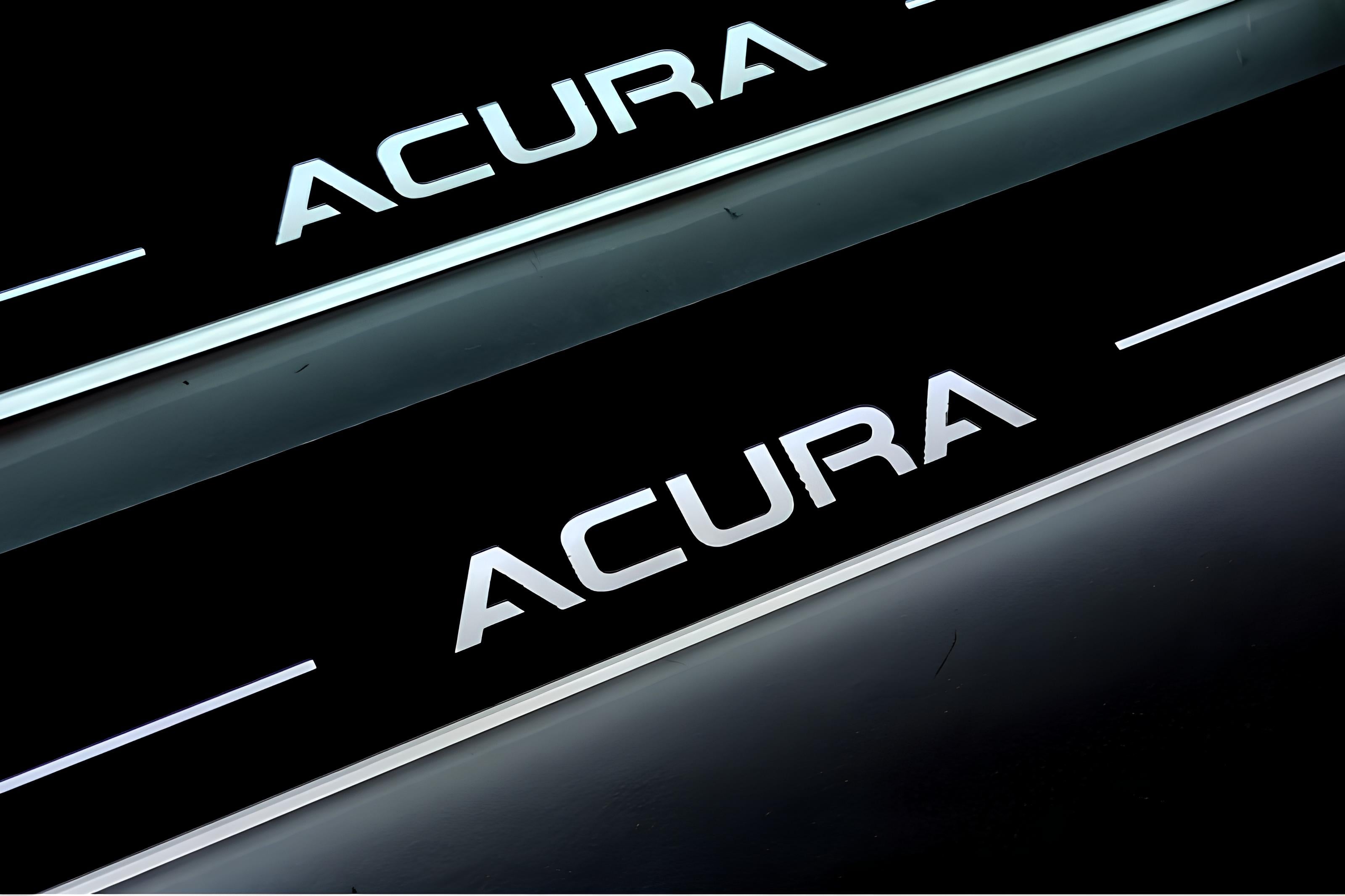 Illuminated LED Door Sill Tread Plates Acura MDX III 2013-2021 With Acura Logo Acura Led Door Sills opdesign