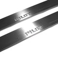 Illuminated LED Door Sill Tread Plates Honda Pilot II 2008-2015 With Pilot Logo Honda Led Door Sills opdesign