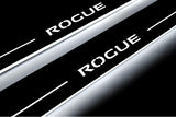 Nissan Rogue II T32 2014+ stainless steel LED door sill plates with Rogue logo