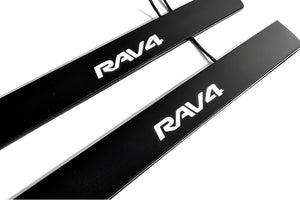 Toyota Rav4 V 2019+ Illuminated Matte Sill Plates with logo Rav4 Toyota Led Door Sills PRO opdesign