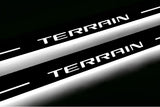 GMC Terrain II C1 2018+ LED door sill plates stainless steel with Terrain logo