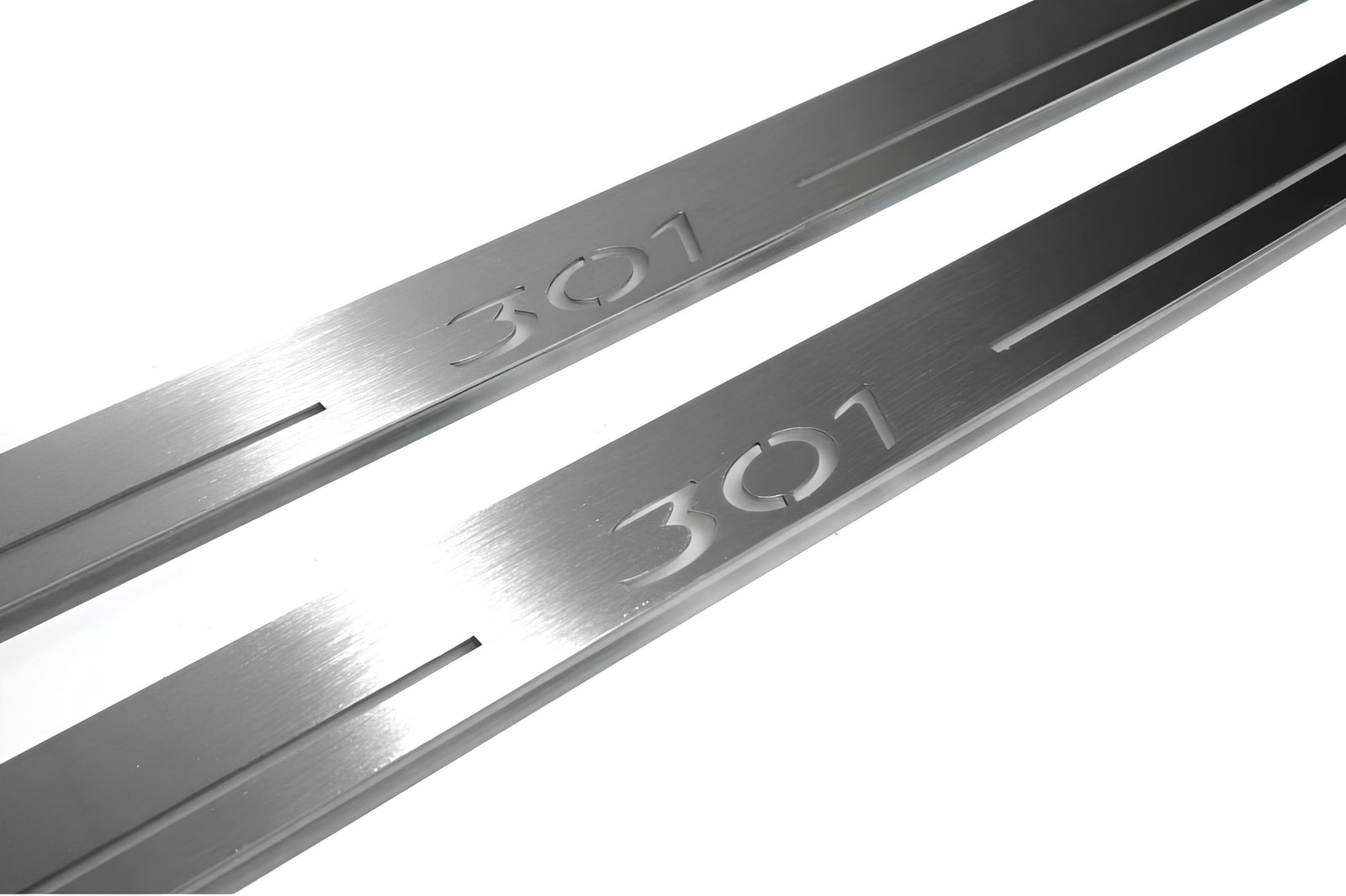 LED door sill plates stainless steel Peugeot 301 2012+ with 301 logo