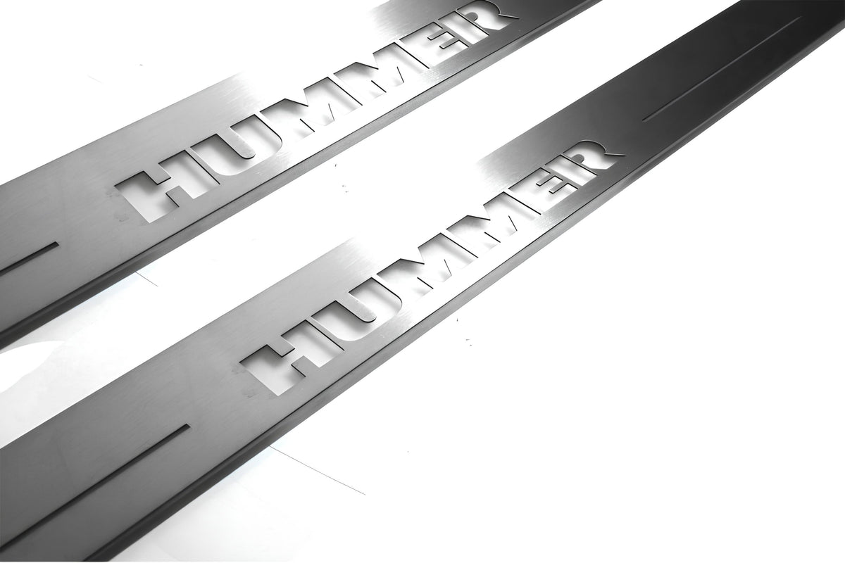 LED door sill plates stainless steel Hummer H2 2002+ with Hummer logo