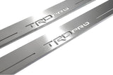 Toyota Tundra IV XK80 2022+ entry guards in stainless steel with TRD pro logo