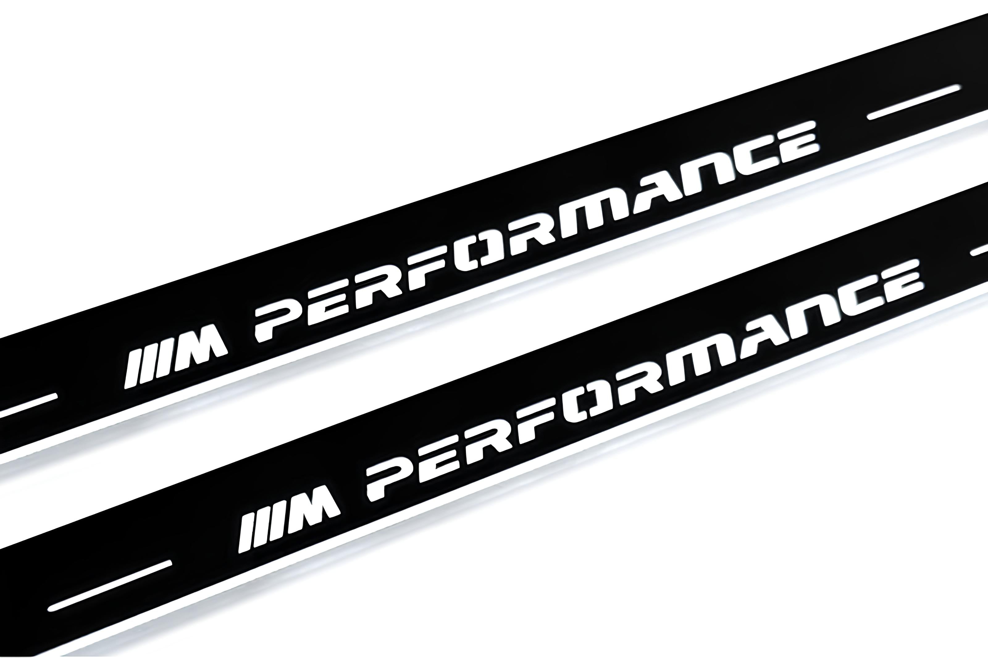 Illuminated LED Door Sill Tread Plates BMW X6 F16 2015-2019 With M Perfomance Logo BMW Led Door Sills opdesign