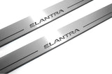 stainless steel LED door sill plates with Hyundai Elantra V (MD) 2011+ with Elantra logo