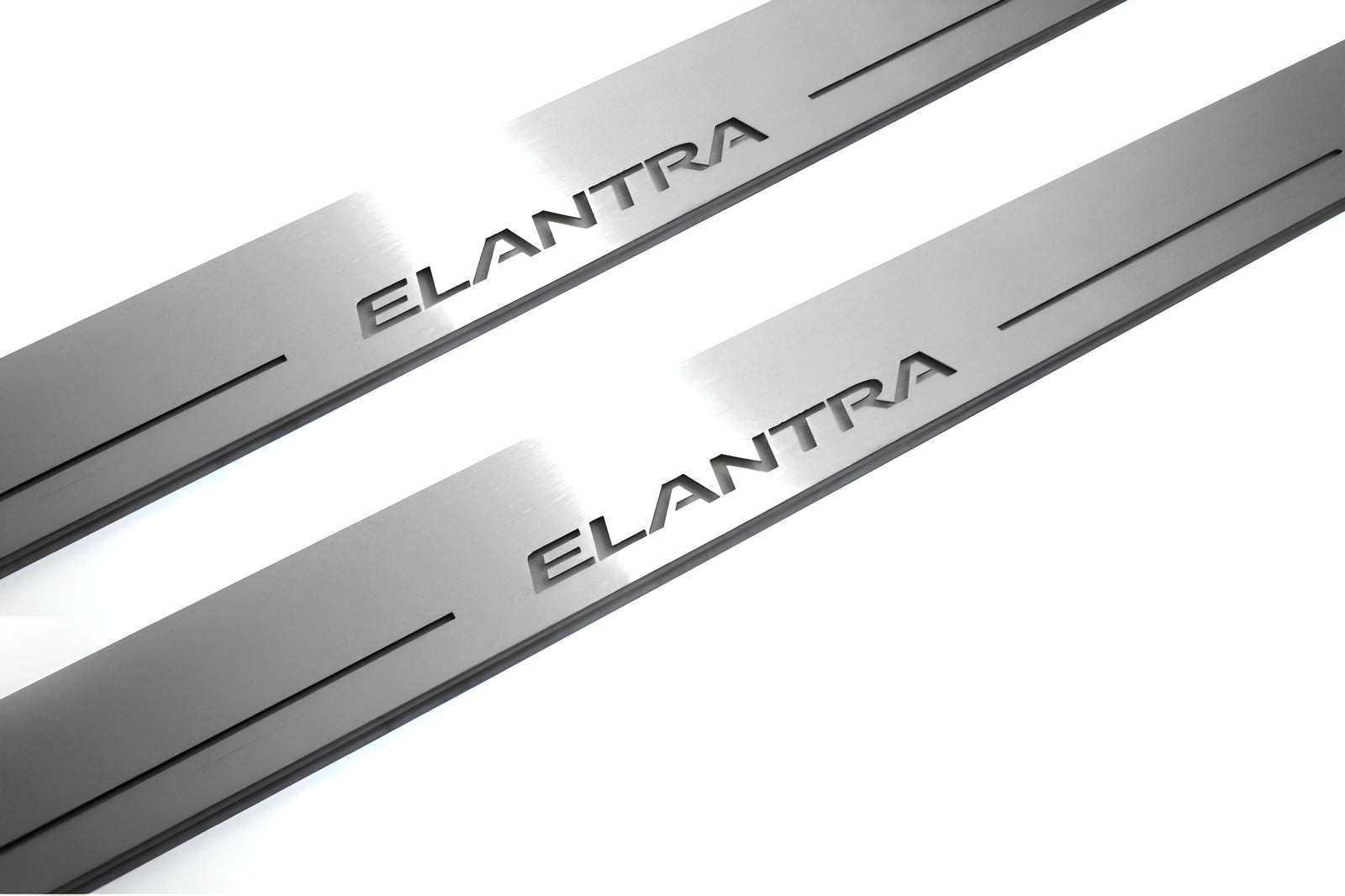stainless steel LED door sill plates with Hyundai Elantra V (MD) 2011+ with Elantra logo