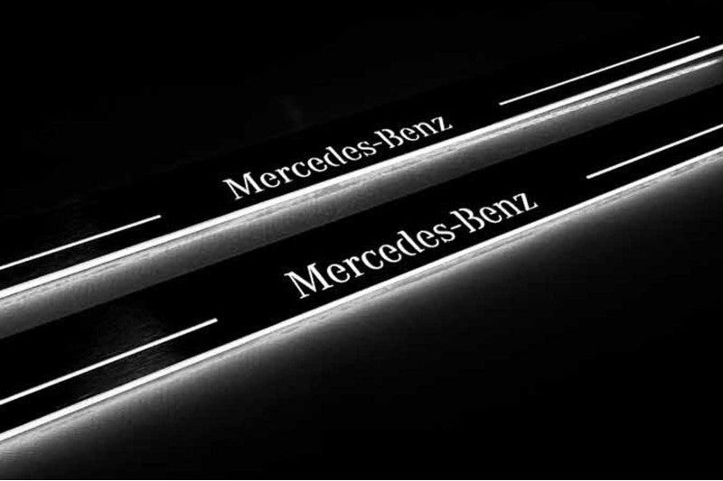 LED door sill plates for Mercedes CLK W209 2001+ with Mercedes-Benz logo