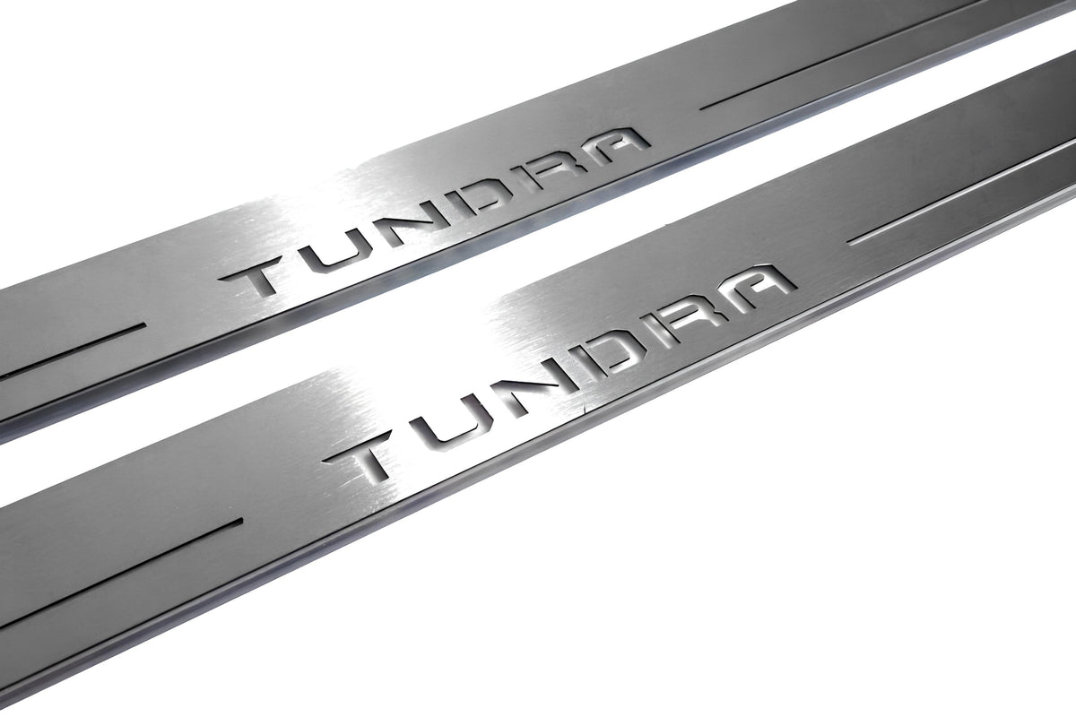 LED door sill plates for Toyota Tundra IV XK80 2022+ with Tundra logo