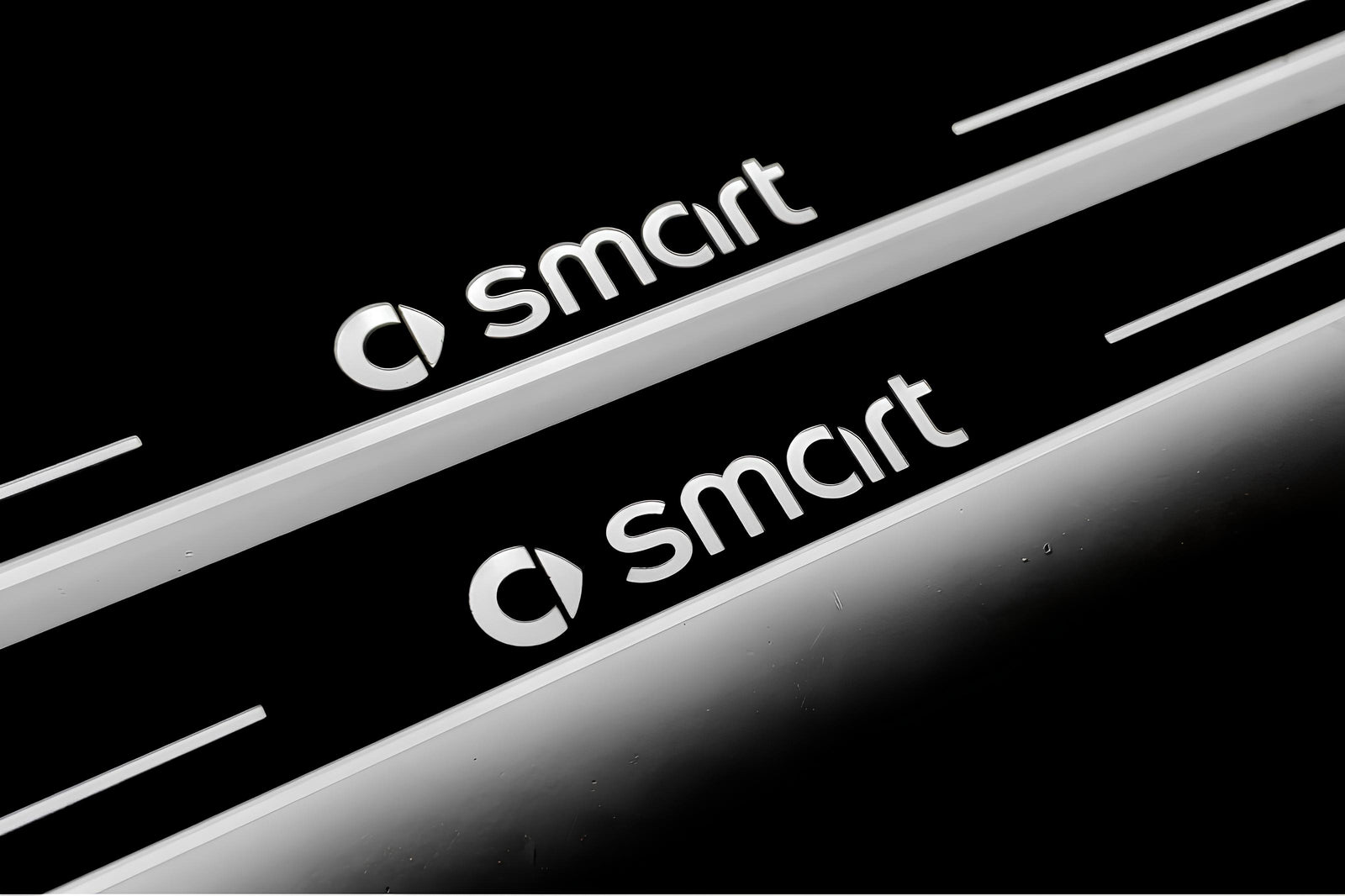 Smart Fortwo III 2014+ LED door sill plates with Smart logo