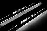 Mercedes E W213 2016+ stainless steel LED door sill plates with AMG logo