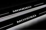 Ford Mondeo IV 2007+ entry guards in stainless steel with Mondeo logo
