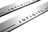 stainless steel LED door sill plates with Infiniti G coupe 2008+ with Infiniti logo