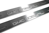 LED door sill plates for GMC Terrain II C1 2018+ stainless steel with GMC DENALI logo