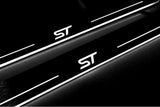 Ford Focus III 2011+ stainless steel LED door sill plates with ST logo