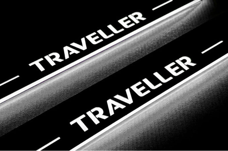 Peugeot Traveller Stainless Steel LED Door Sills – Traveller Logo
