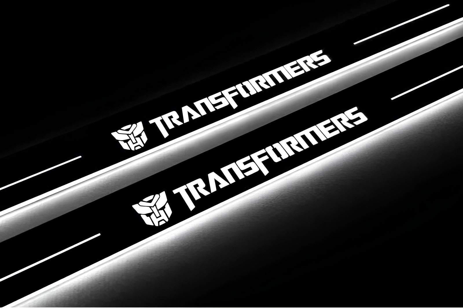 stainless steel door sill plates for Chevrolet Camaro V E37 2009+ with Transformers logo
