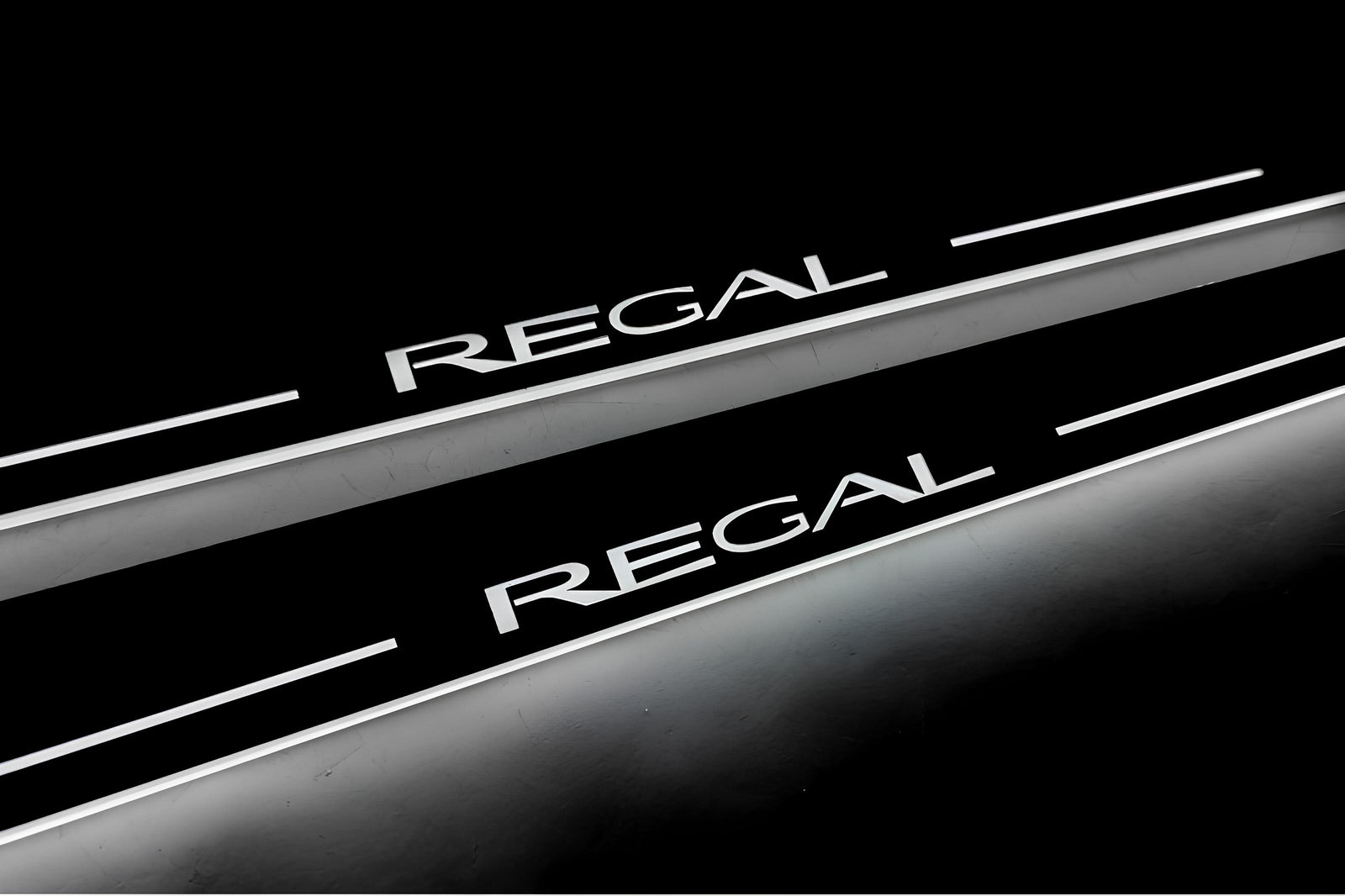 Buick Regal V 2008+ entry guards in stainless steel with Regal logo