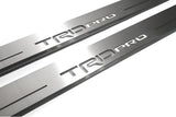 Toyota Tacoma III 2016+ door sill plates in stainless steel with TRD pro logo