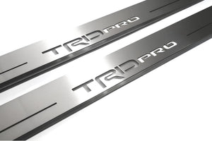 Illuminated LED Door Sill Tread Plates Toyota Tacoma III 2016-2024 With TRD pro Logo Toyota Led Door Sills opdesign
