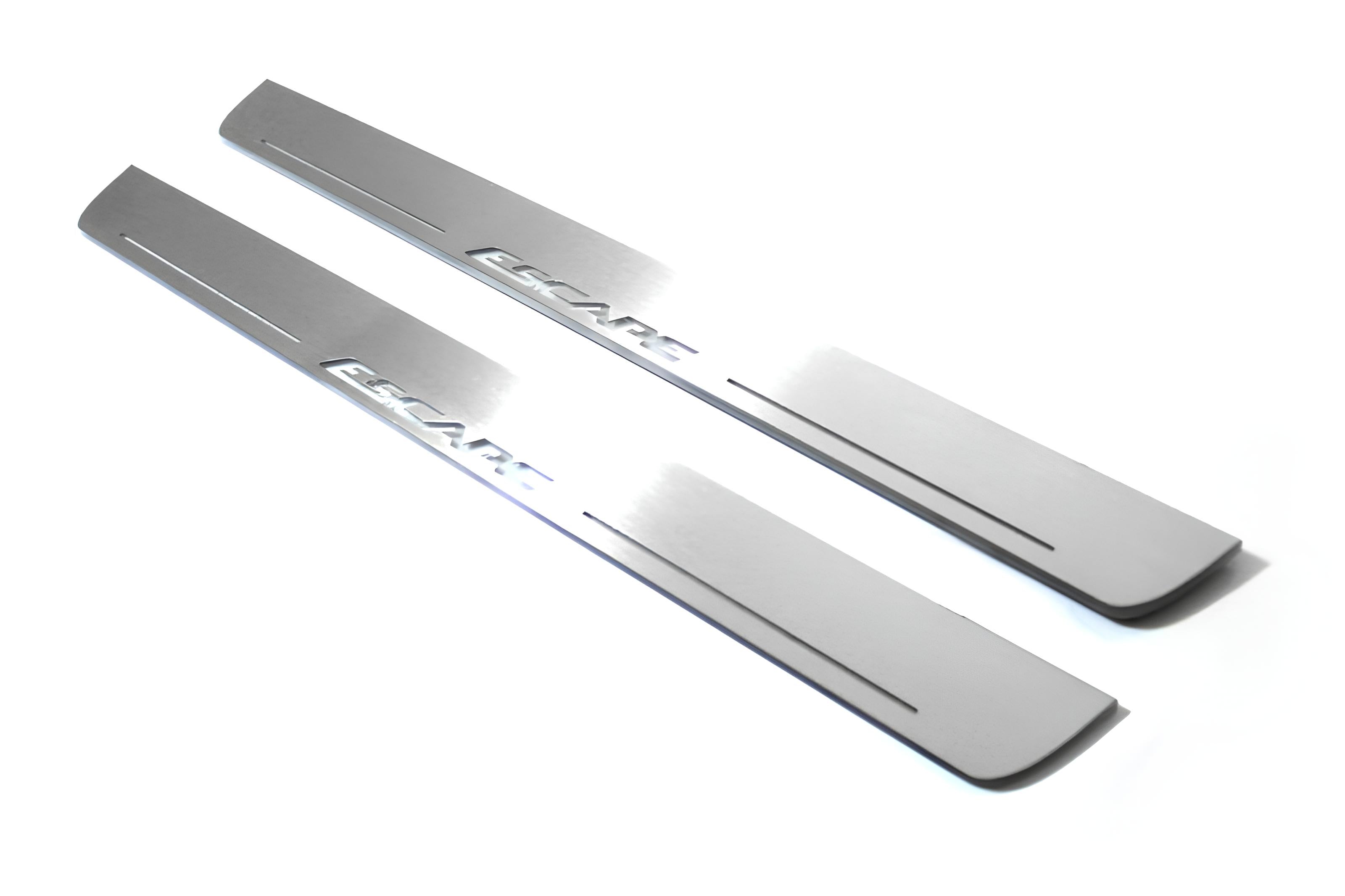 Illuminated LED Door Sill Tread Plates Ford Escape III 2013-2019 With Escape Logo Ford Led Door Sills opdesign