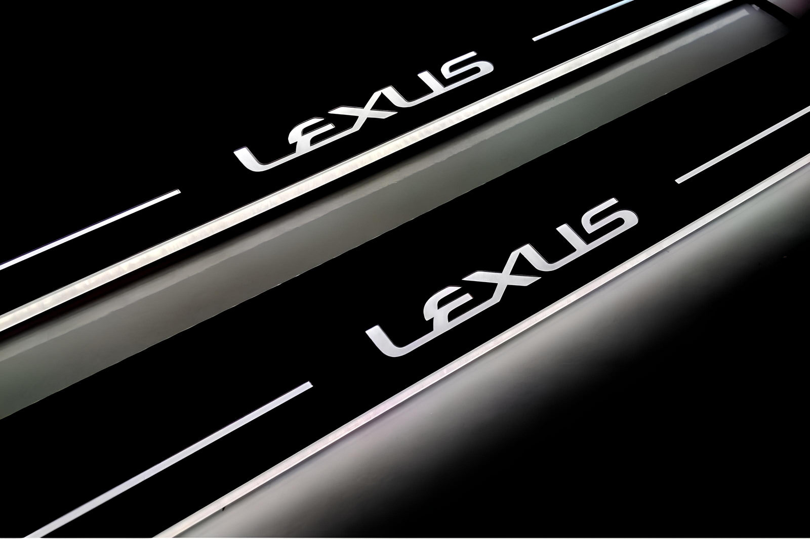 Lexus NX I 2014+ stainless steel LED door sill plates with Lexus logo