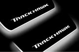 Jeep Grand Cherokee IV WK2 2010+ illuminated entry guards in stainless steel with TrackHawk logo
