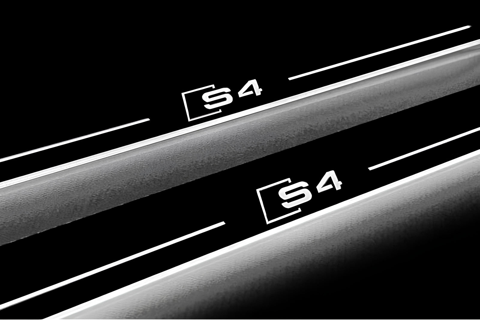 stainless steel LED door sill plates with Audi A4 B8 2007+ with S4 logo