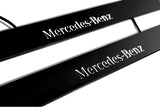 illuminated door sill protectors stainless steel Mercedes C W205 Coupe 2014+ with Mercedes-Benz logo