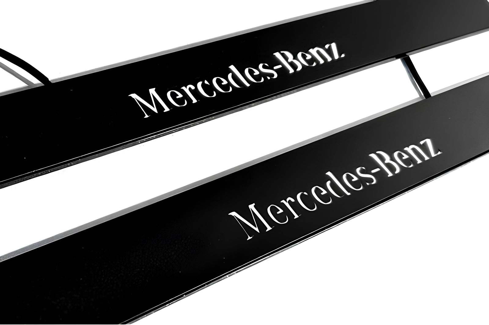 illuminated door sill protectors stainless steel Mercedes C W205 Coupe 2014+ with Mercedes-Benz logo