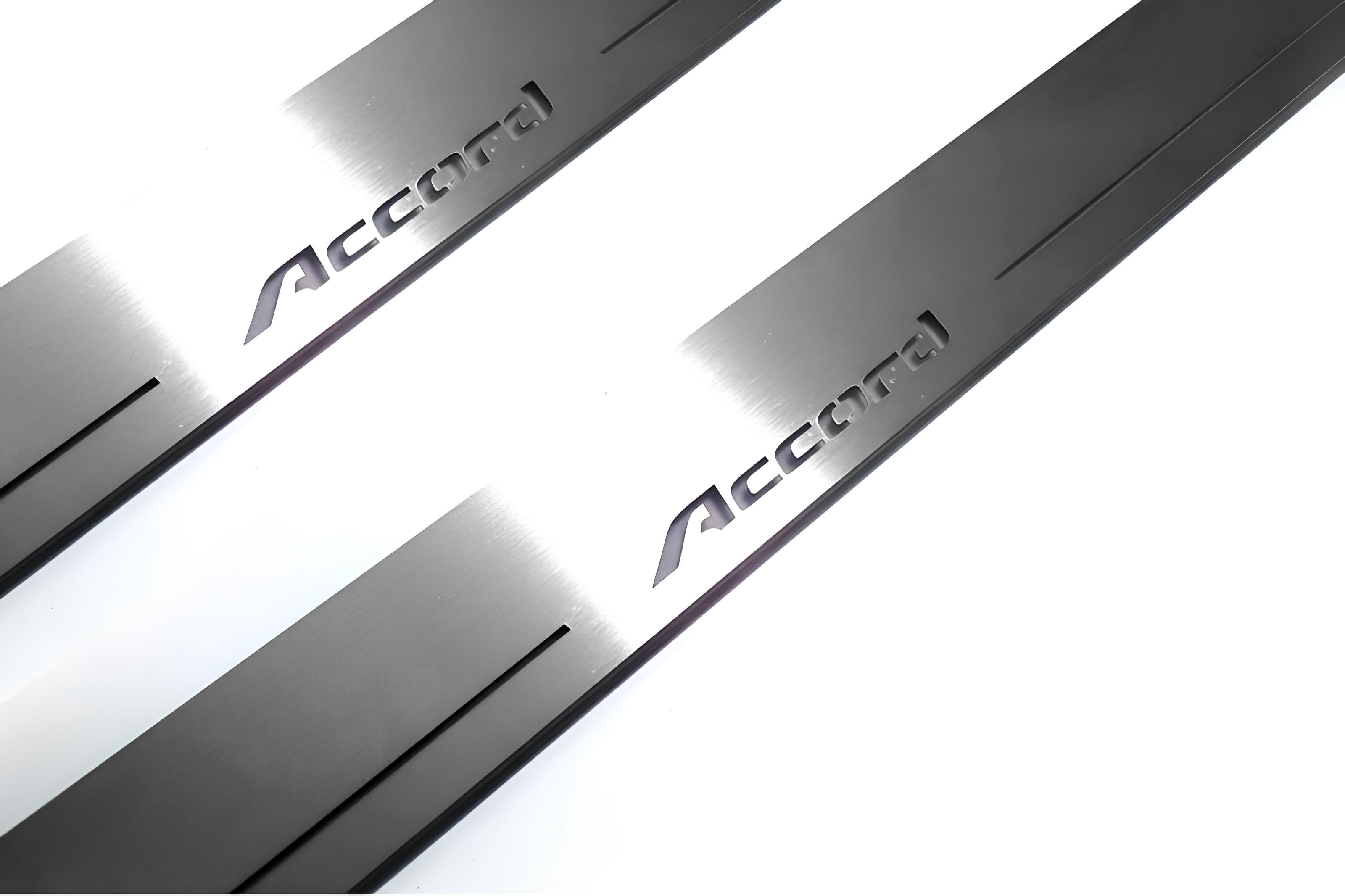 Illuminated LED Door Sill Tread Plates Honda Accord IIX 2008-2013 With Accord Logo Honda Led Door Sills opdesign