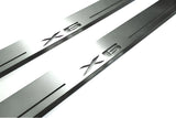 BMW X6 E71 2008+ stainless steel LED door sill plates with X6 logo