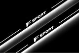 LED door sill plates Lexus ES VII 2018+ in stainless steel with F Sport logo
