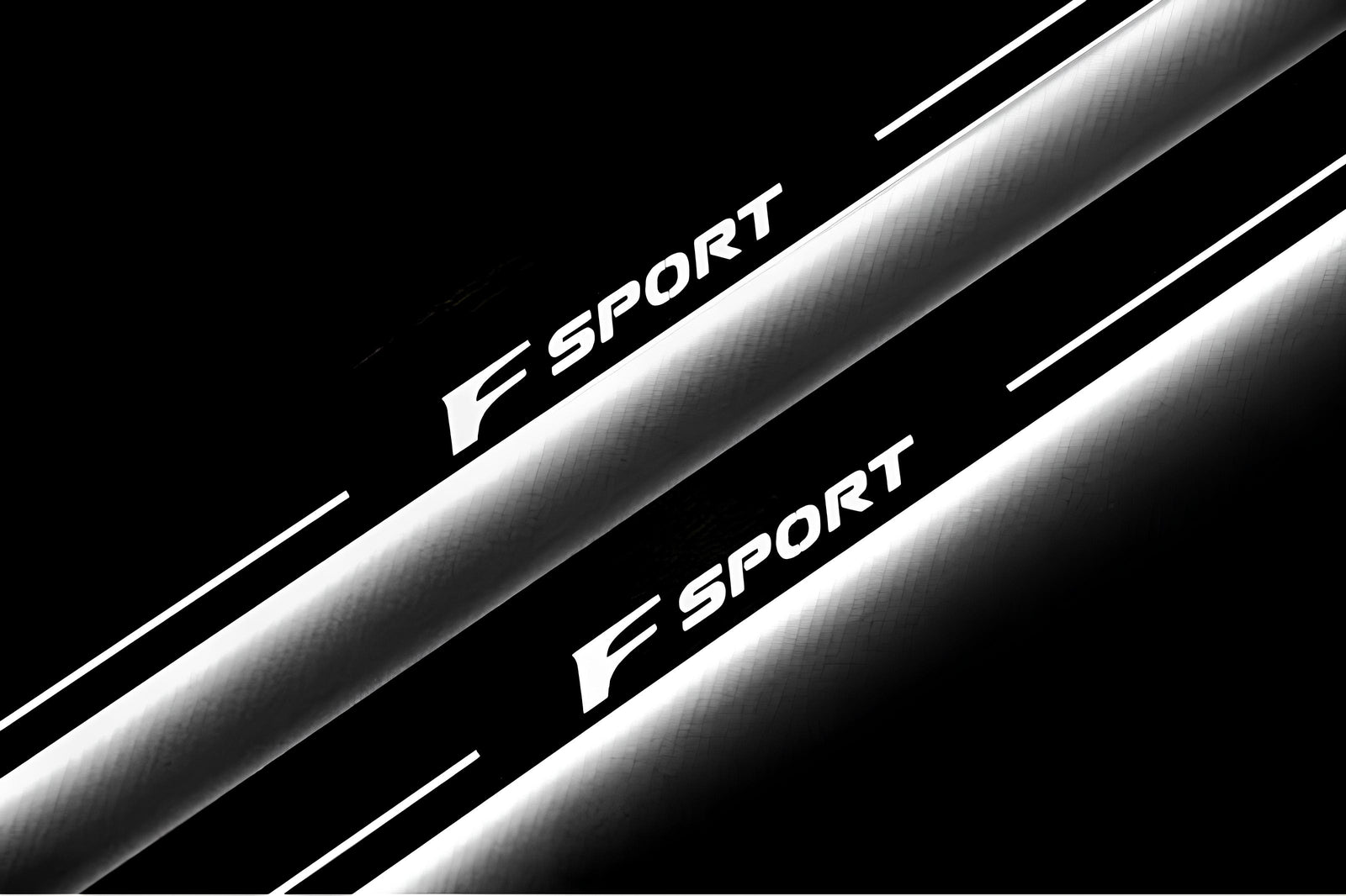 LED door sill plates Lexus ES VII 2018+ in stainless steel with F Sport logo