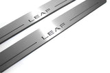 LED door sill plates for Nissan Leaf I 2010+ with Leaf logo