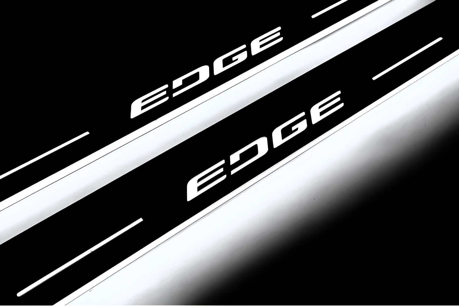 LED door sill plates Ford Edge II 2015+ stainless steel with Edge logo