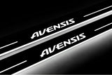 Toyota Avensis III 2009+ stainless steel LED door sill plates with Avensis logo
