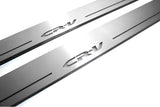 Honda CR-V III 2007+ door sill plates in stainless steel with CR-V logo