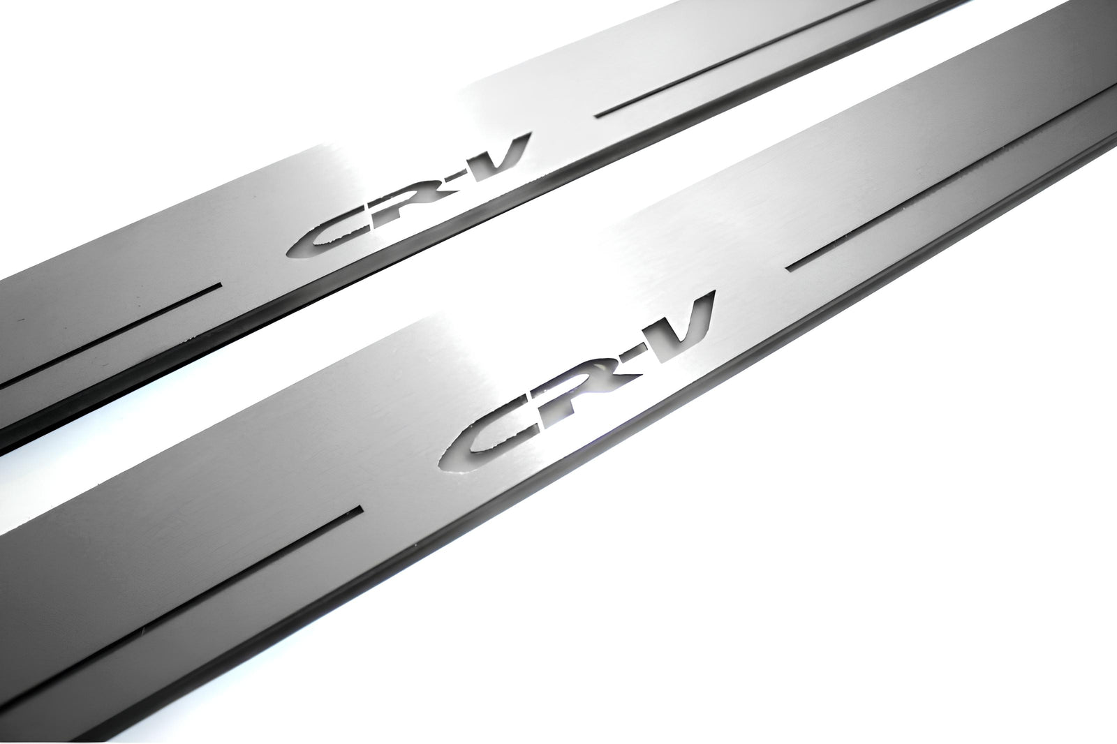 Honda CR-V III 2007+ door sill plates in stainless steel with CR-V logo
