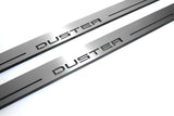 Dacia Duster I 2010+ entry guards in stainless steel with Duster logo