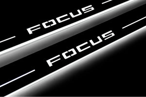 Illuminated LED Door Sill Tread Plates Ford Focus IV 2018+ With Focus Logo Ford Led Door Sills opdesign