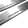 Illuminated LED Door Sill Tread Plates Mercedes ML W164 2005-2011 With AMG Logo Mercedes Led Door Sills opdesign