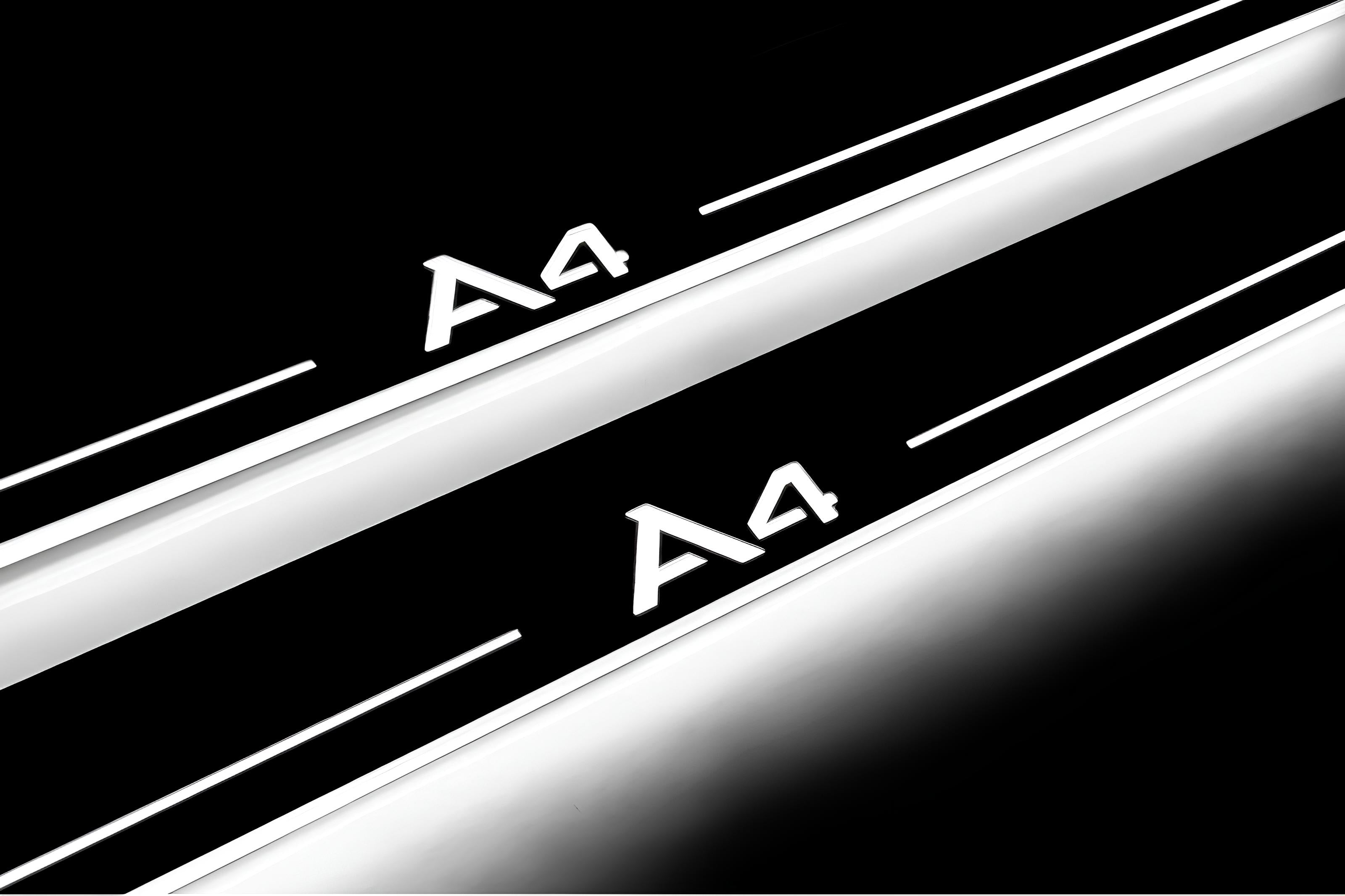 Illuminated LED Door Sill Tread Plates Audi A4 B8 2007-2016 With A4 Logo Audi Led Door Sills decoinfabric