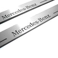Illuminated LED Door Sill Tread Plates Mercedes GLS X166 2015-2019 With Mercedes-Benz Logo Mercedes Led Door Sills opdesign
