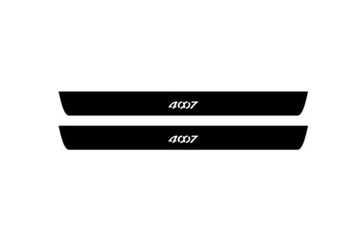 Peugeot 4007 2007–2012 Matte PRO LED Door Sills – 4007 Logo