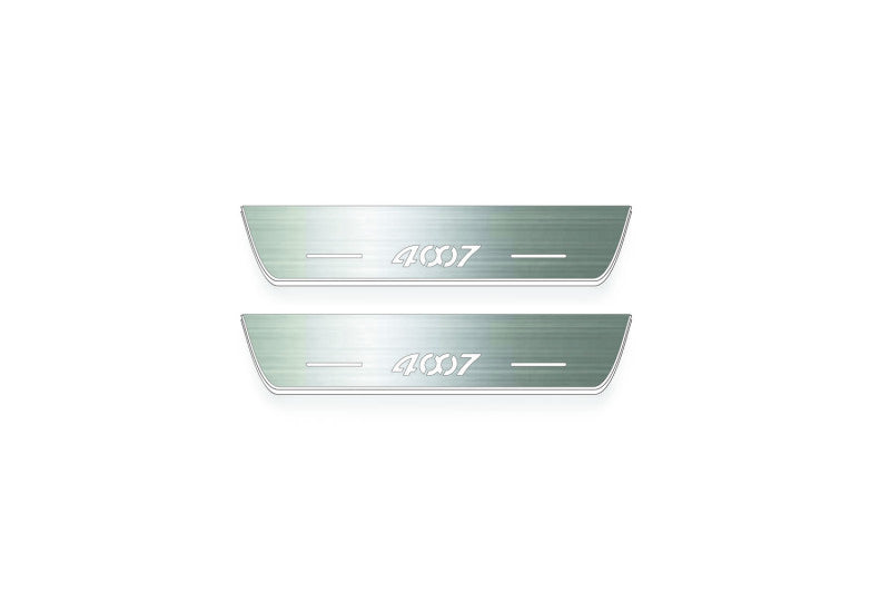 Peugeot 4007 2007+ Stainless Steel LED Door Sills – 4007 Logo